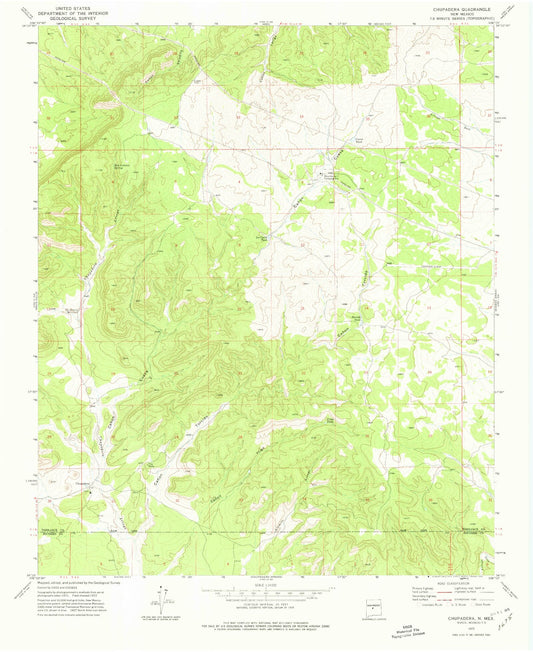 Classic USGS Chupadera New Mexico 7.5'x7.5' Topo Map Image