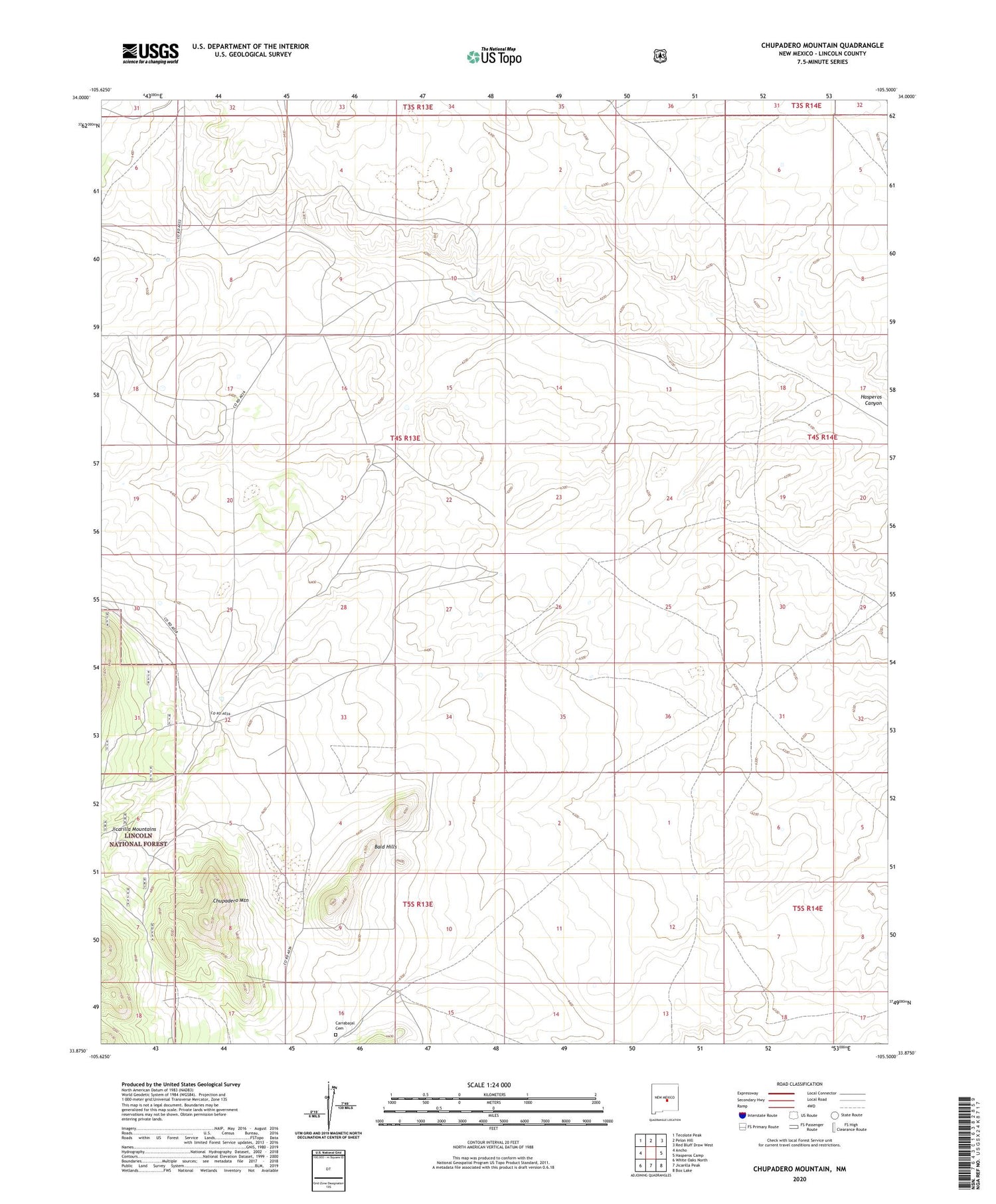 Chupadero Mountain New Mexico US Topo Map Image