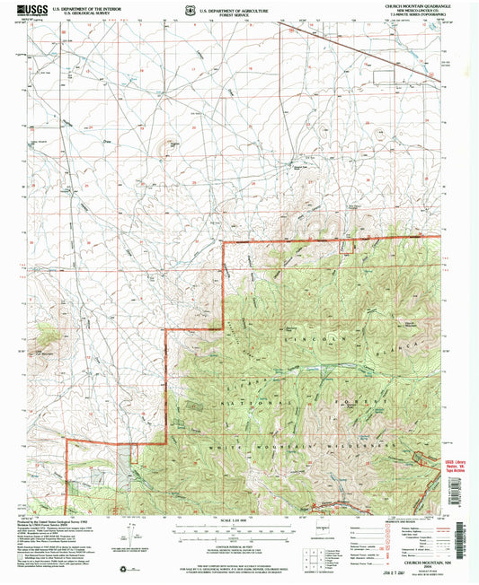 Classic USGS Church Mountain New Mexico 7.5'x7.5' Topo Map Image
