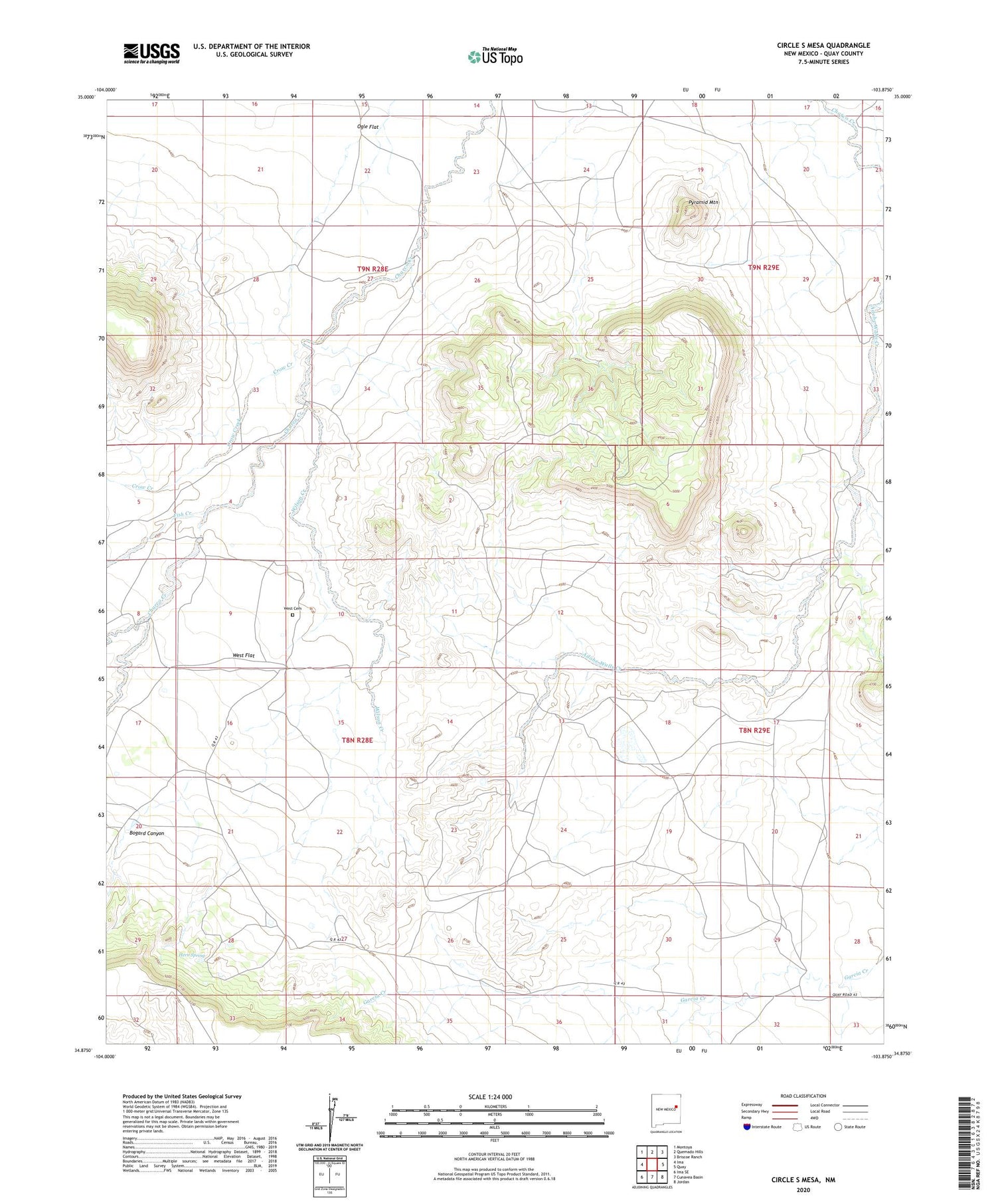 Circle S Mesa New Mexico US Topo Map Image