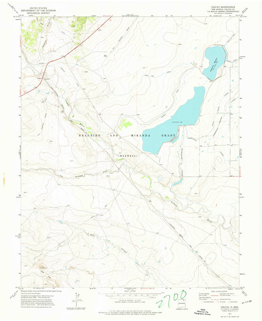 Classic USGS Colfax New Mexico 7.5'x7.5' Topo Map Image