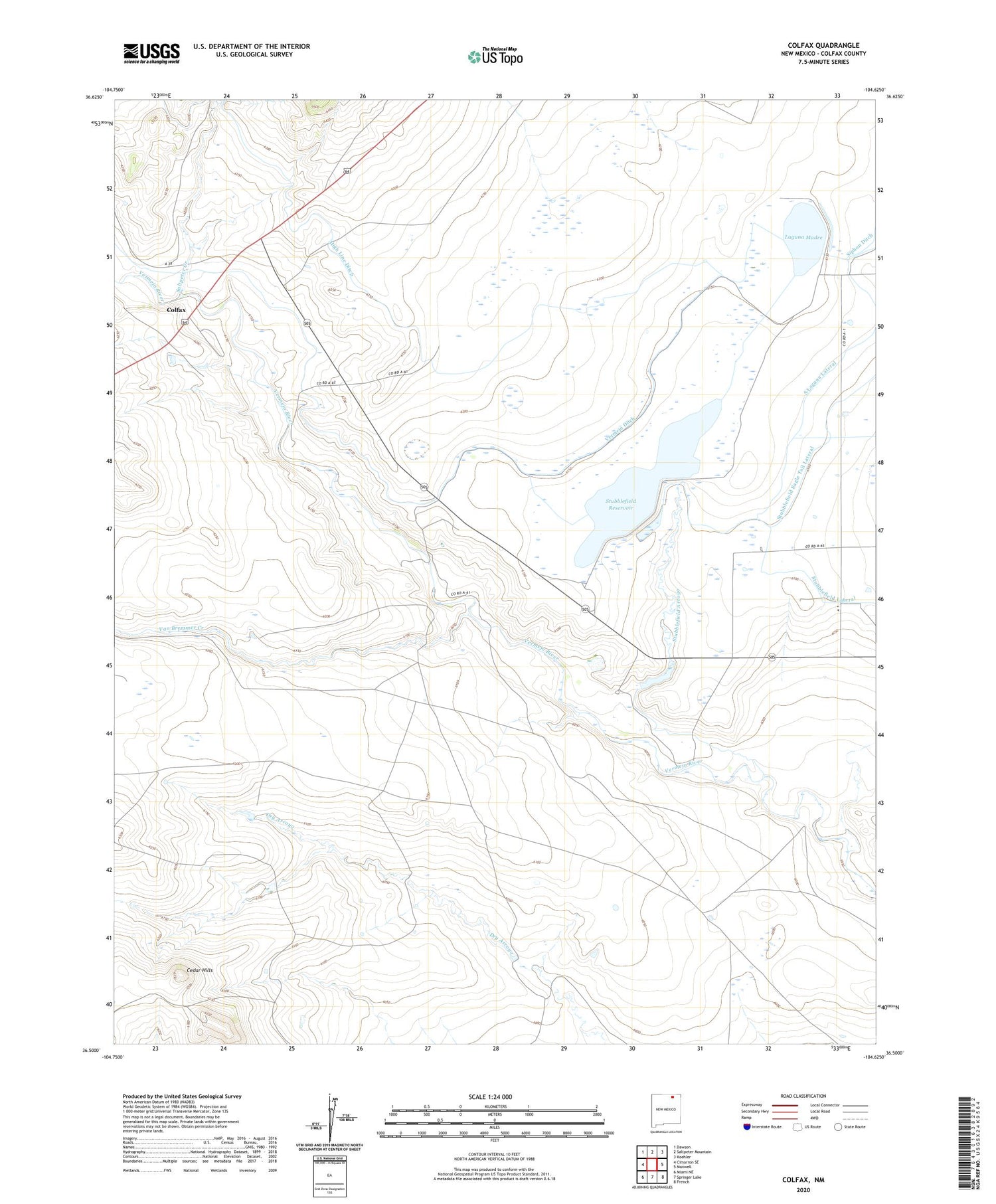Colfax New Mexico US Topo Map Image