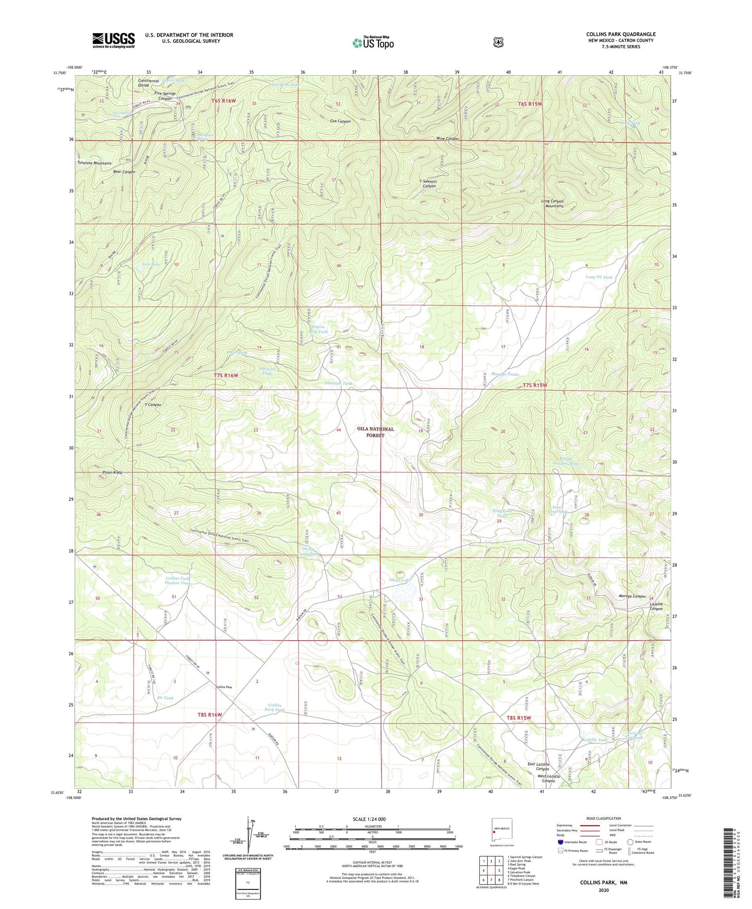 Collins Park New Mexico US Topo Map Image