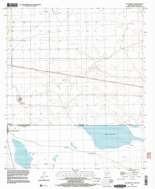 Classic USGS Columbus SE New Mexico 7.5'x7.5' Topo Map Image