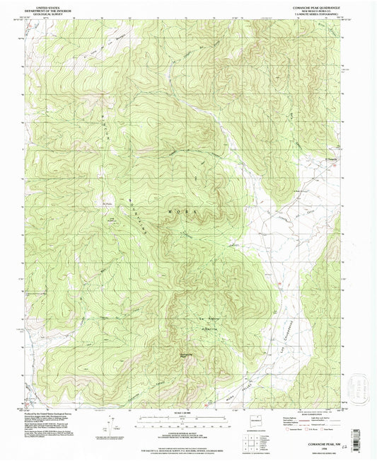 Classic USGS Comanche Peak New Mexico 7.5'x7.5' Topo Map Image