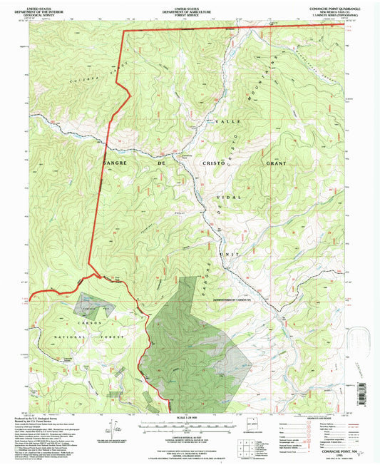 Classic USGS Comanche Point New Mexico 7.5'x7.5' Topo Map Image