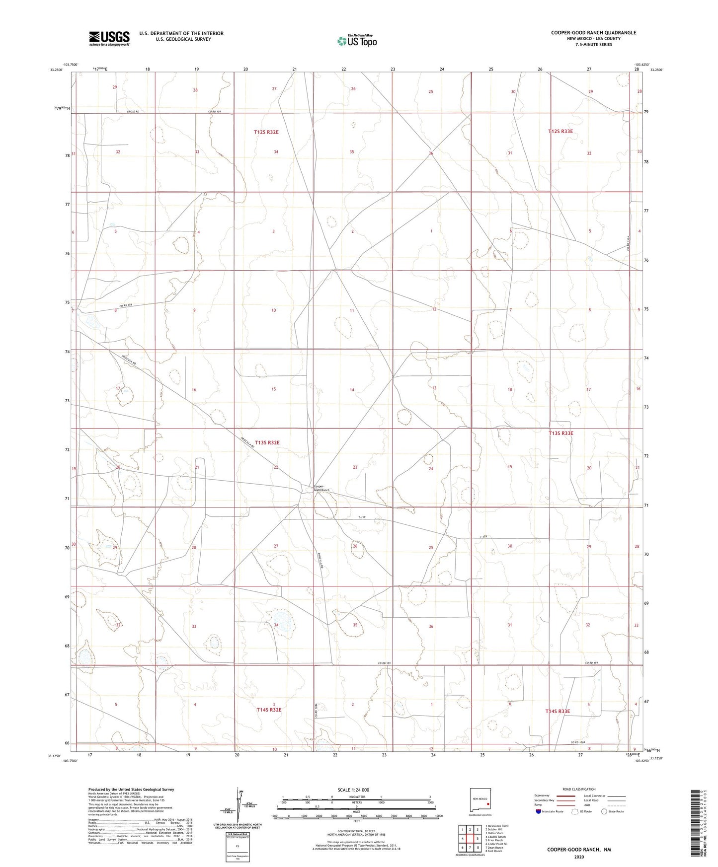 Cooper-Good Ranch New Mexico US Topo Map Image
