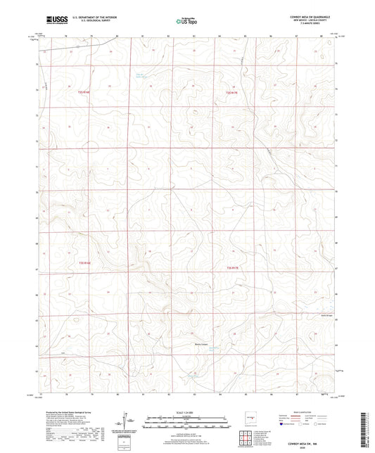 Cowboy Mesa SW New Mexico US Topo Map Image