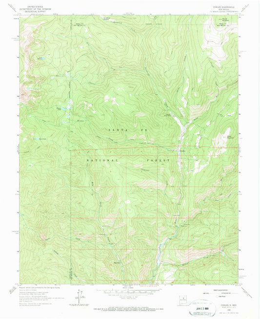 USGS Classic Cowles New Mexico 7.5'x7.5' Topo Map Image