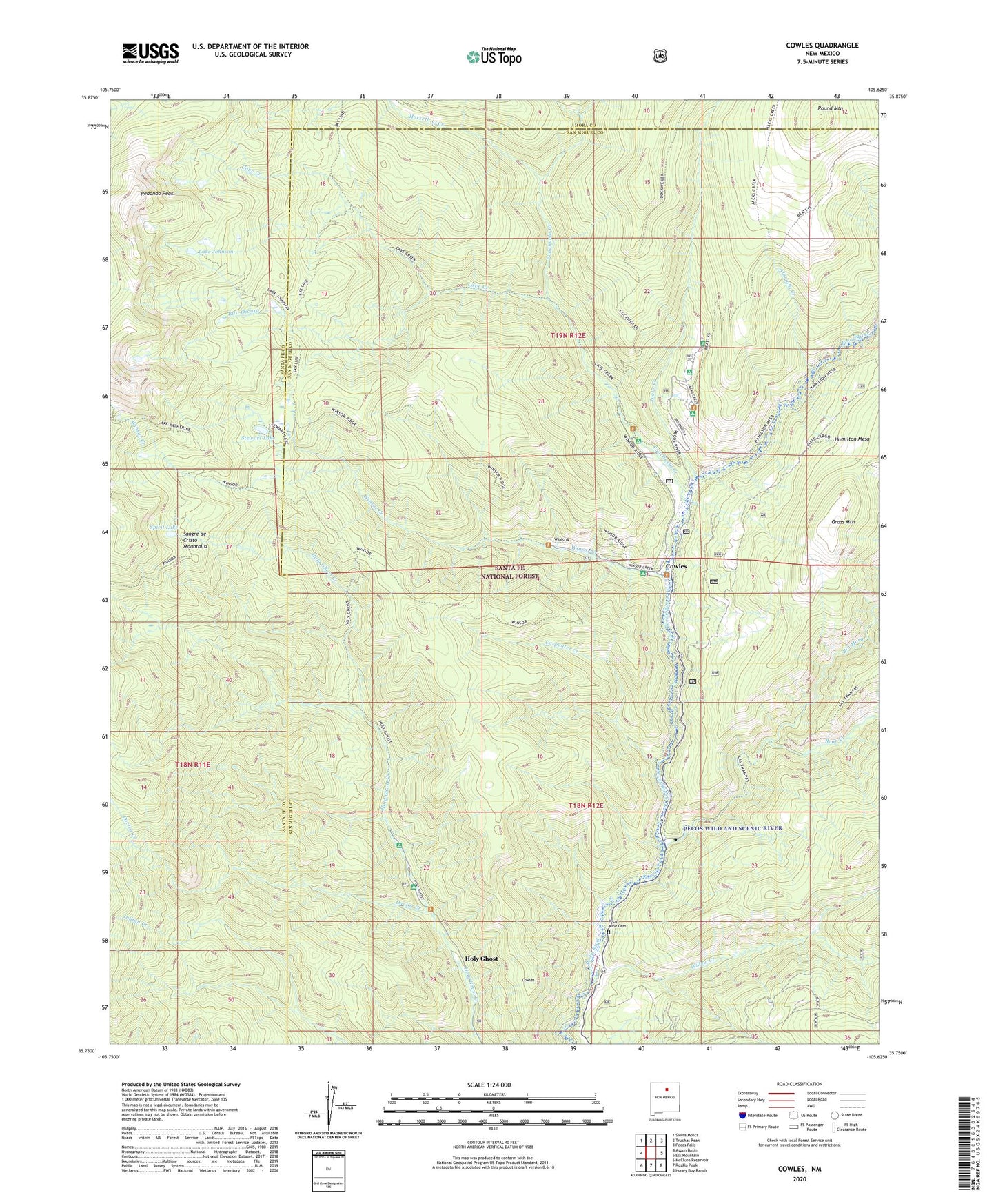 Cowles New Mexico US Topo Map Image