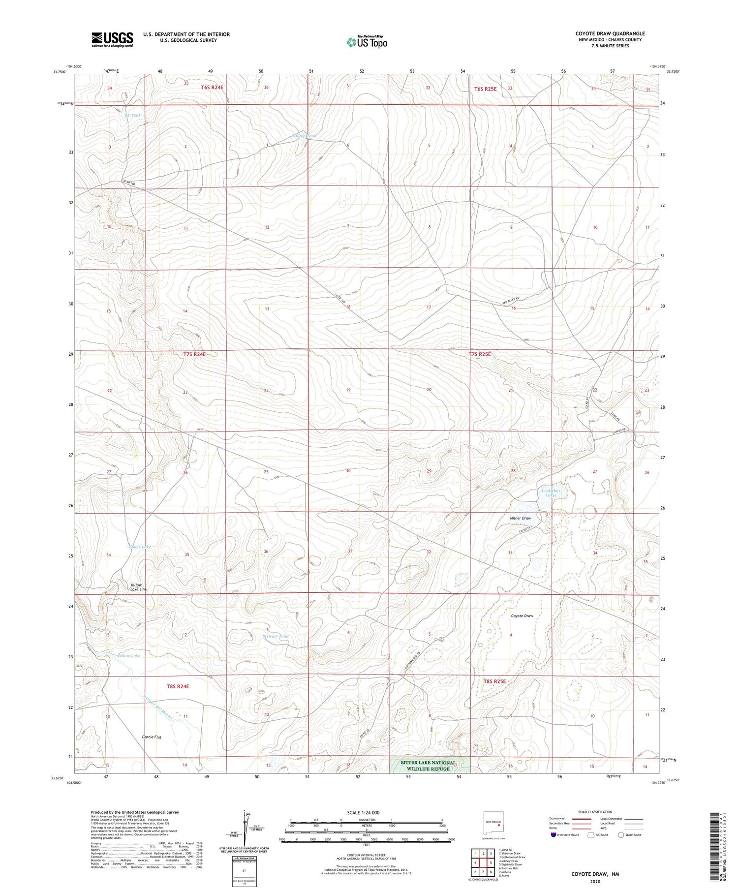 Coyote Draw New Mexico US Topo Map Image