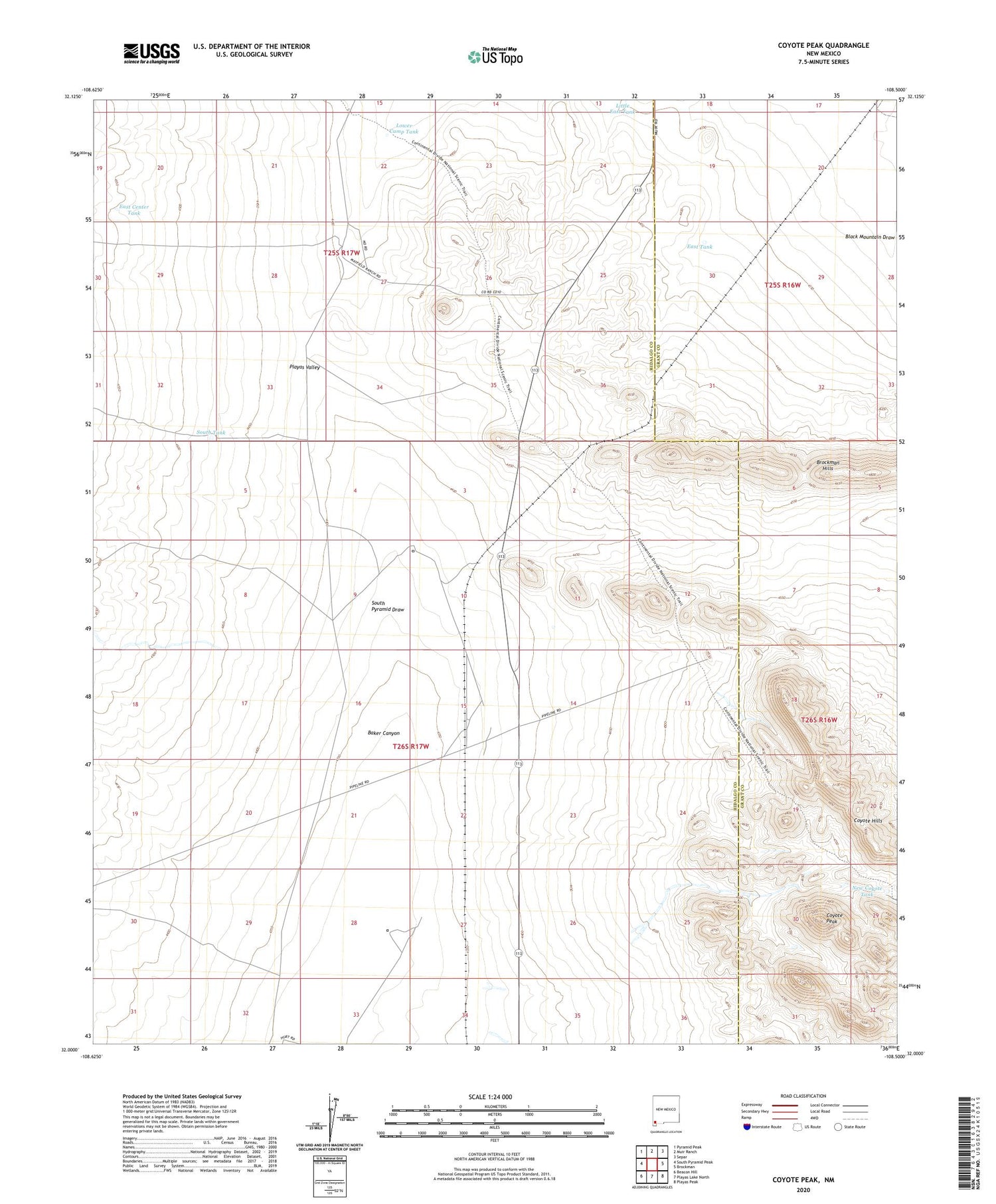 Coyote Peak New Mexico US Topo Map Image