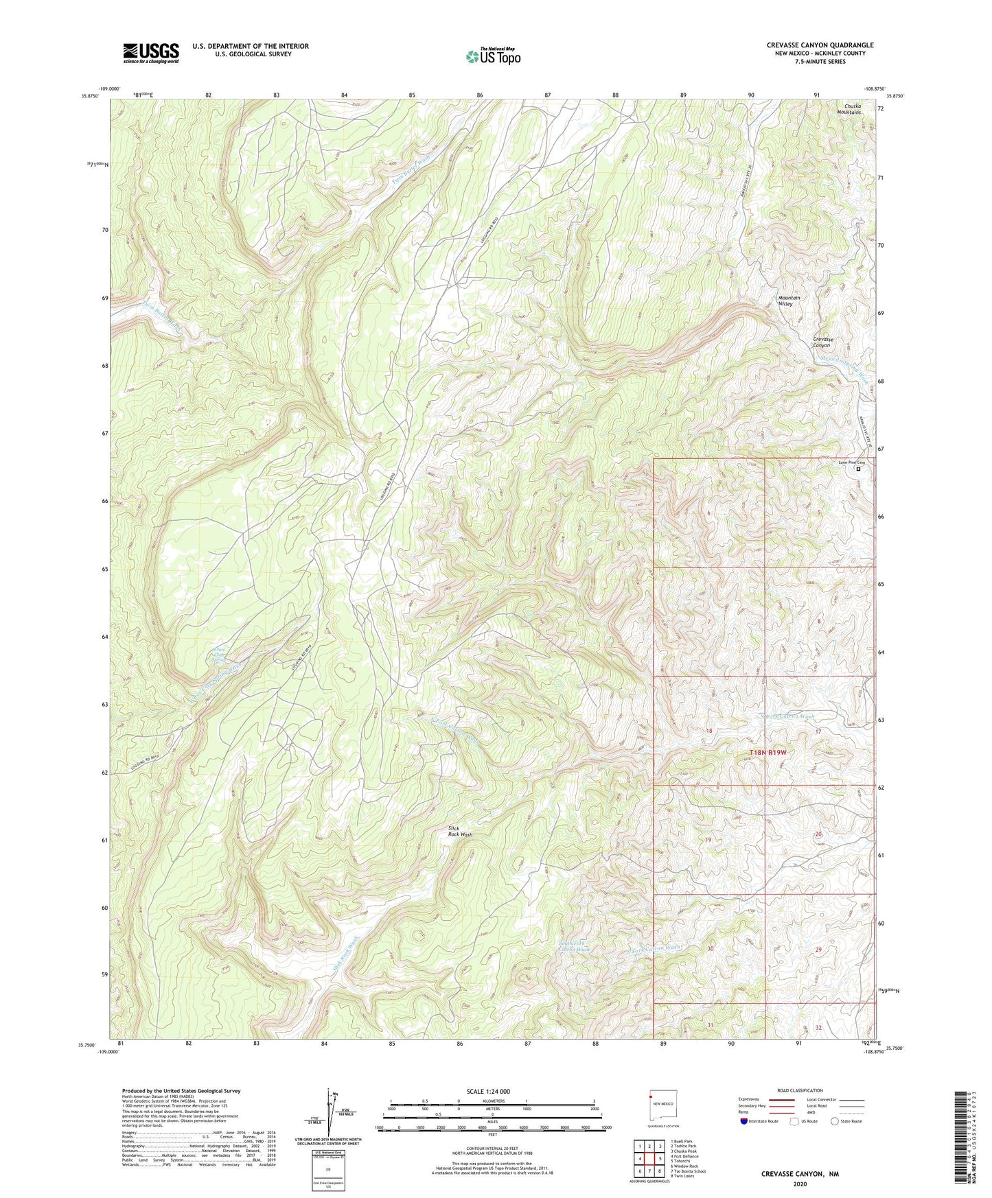 Crevasse Canyon New Mexico US Topo Map Image