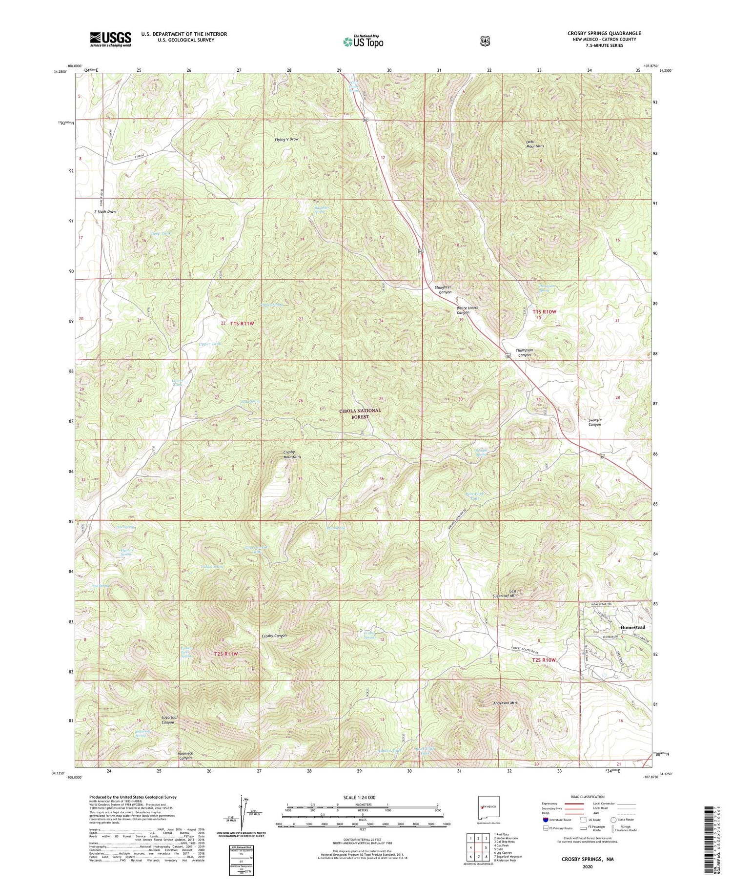 Crosby Springs New Mexico US Topo Map Image