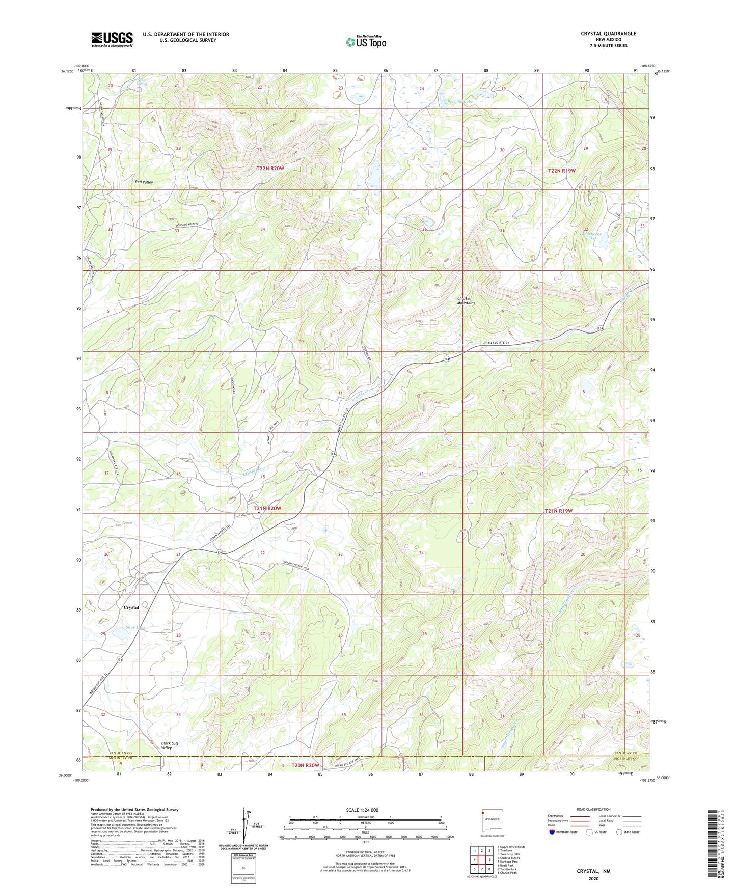 Crystal New Mexico US Topo Map Image