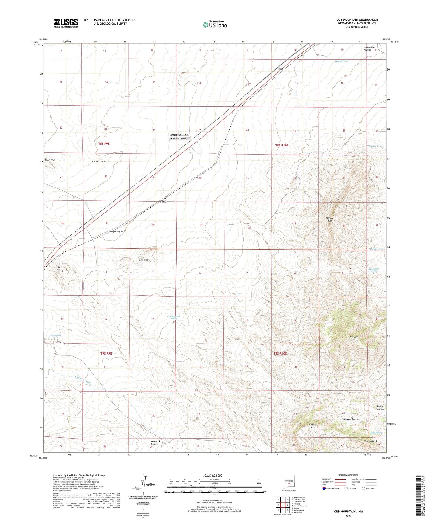 Cub Mountain New Mexico US Topo Map Image