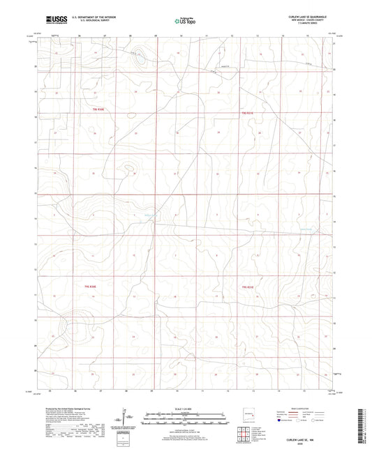 Curlew Lake SE New Mexico US Topo Map Image