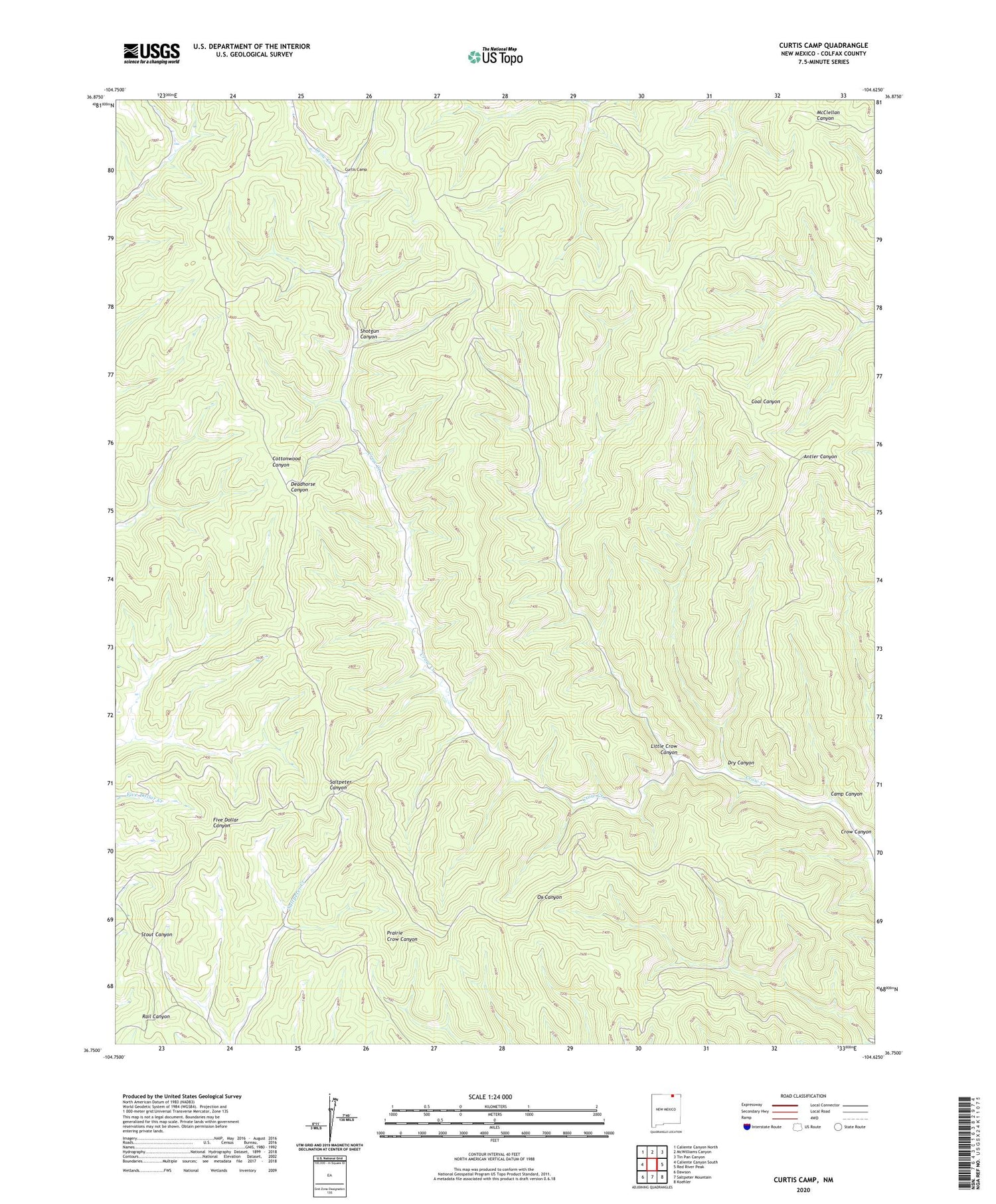 Curtis Camp New Mexico US Topo Map Image