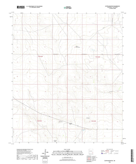Custer Mountain New Mexico US Topo Map Image
