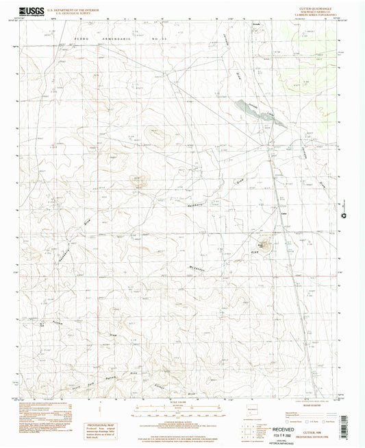 Classic USGS Cutter New Mexico 7.5'x7.5' Topo Map Image