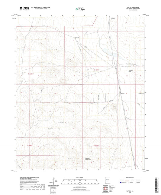 Cutter New Mexico US Topo Map Image