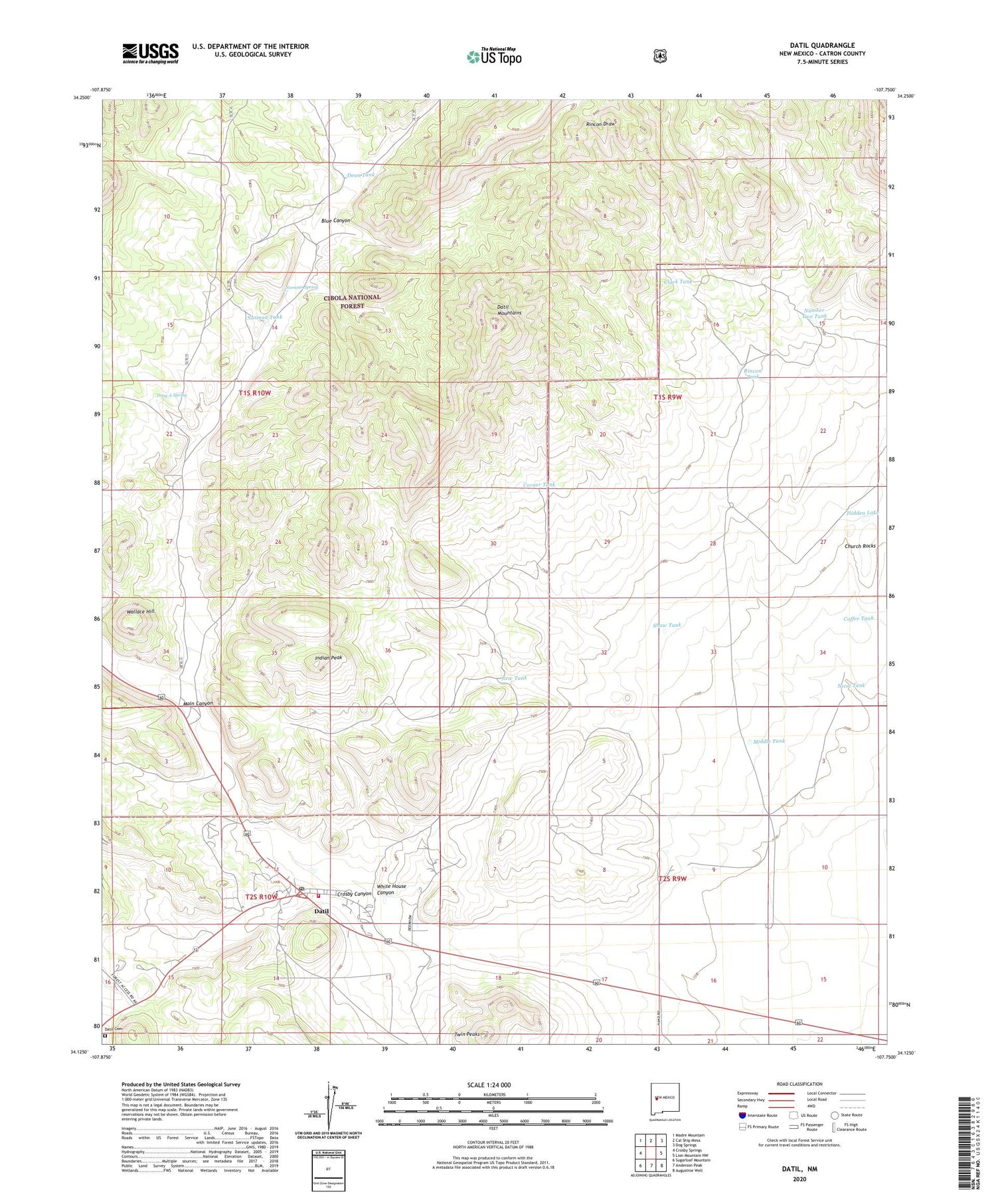 Datil New Mexico US Topo Map Image