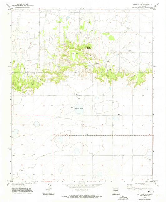 Classic USGS Day Canyon New Mexico 7.5'x7.5' Topo Map Image