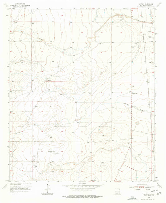 Classic USGS Dayton New Mexico 7.5'x7.5' Topo Map Image