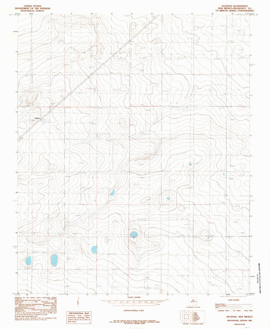 Classic USGS Delphos New Mexico 7.5'x7.5' Topo Map Image
