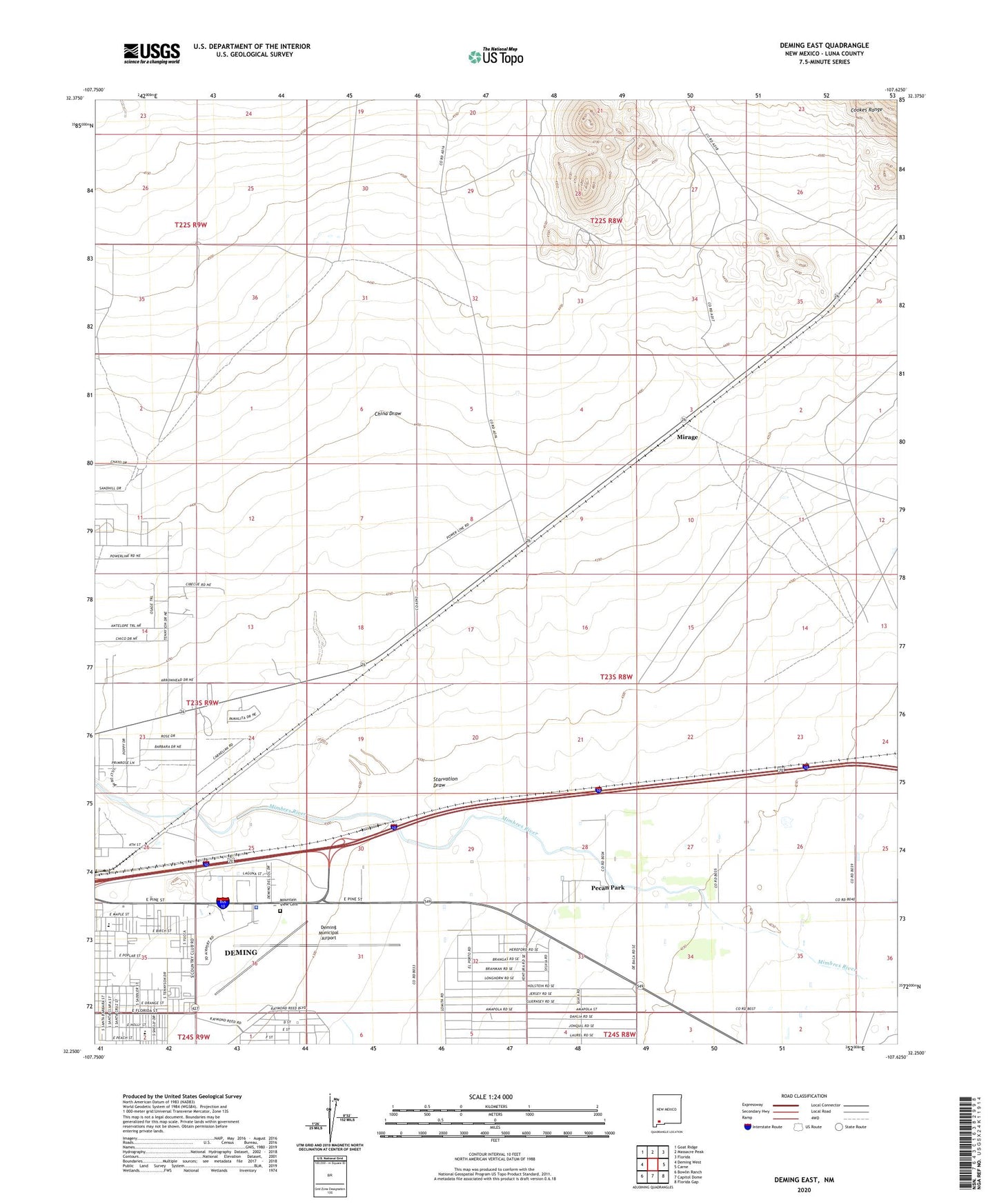 Deming East New Mexico US Topo Map Image