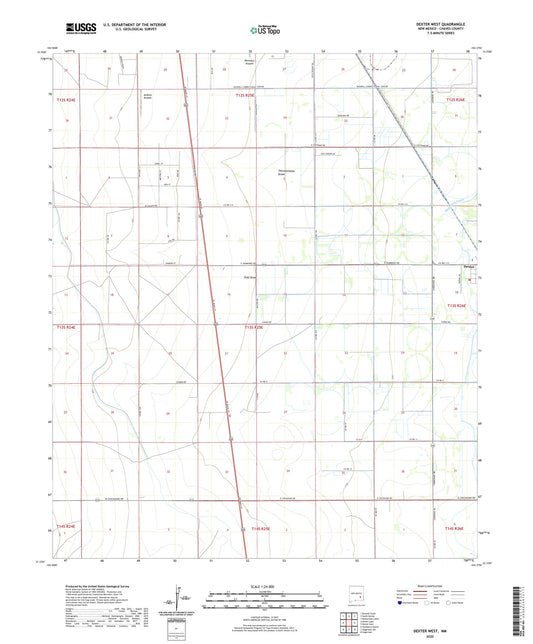 Dexter West New Mexico US Topo Map Image
