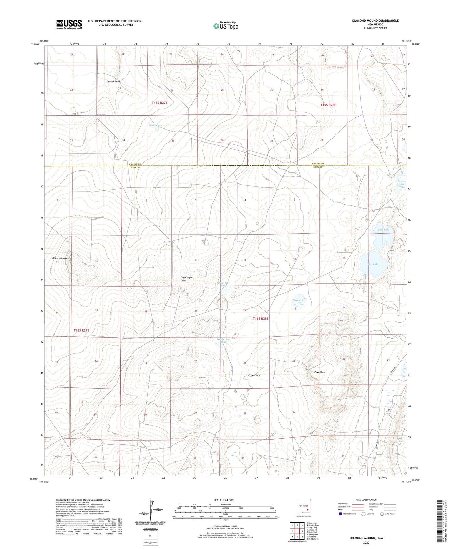 Diamond Mound New Mexico US Topo Map Image