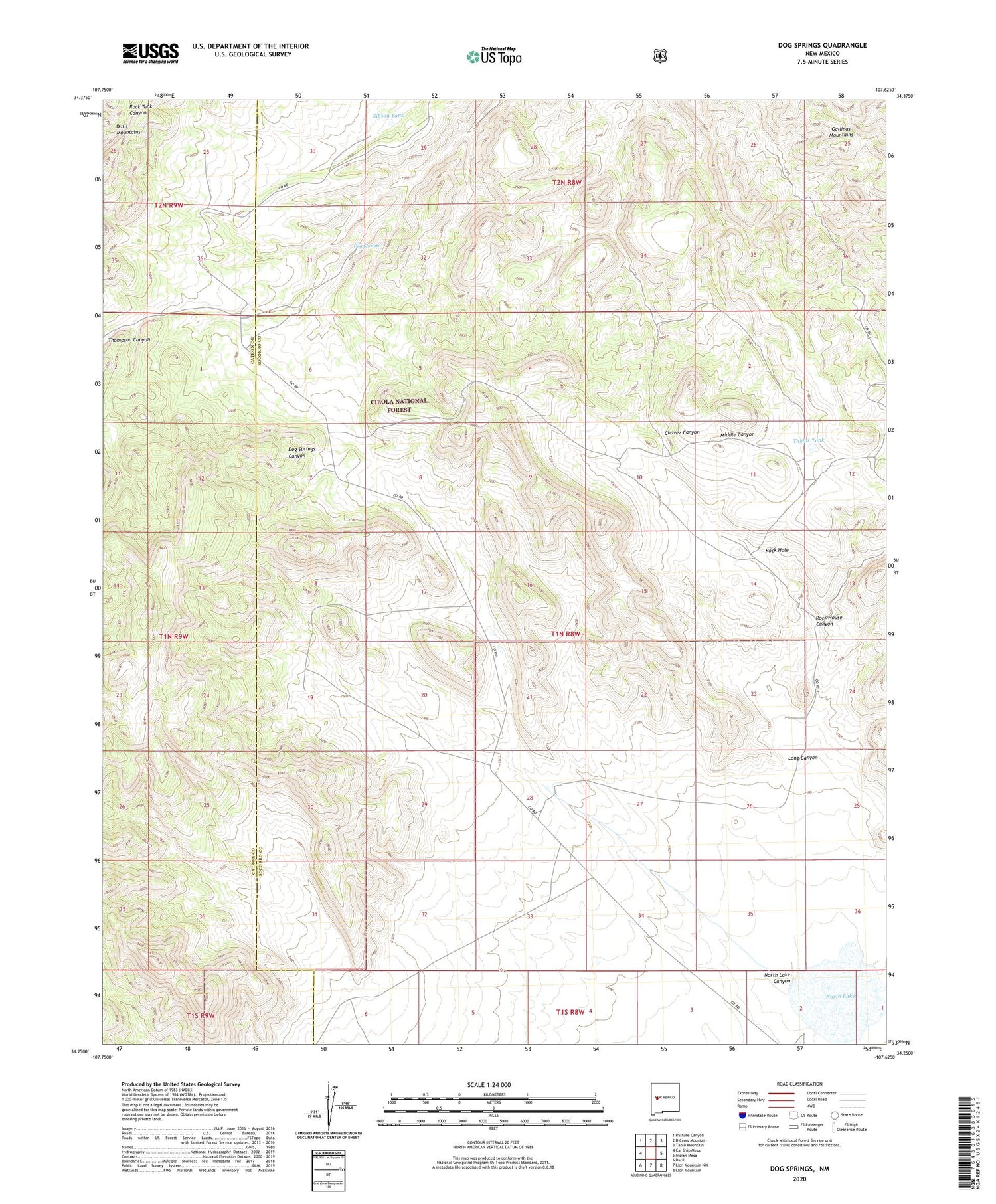 Dog Springs New Mexico US Topo Map Image