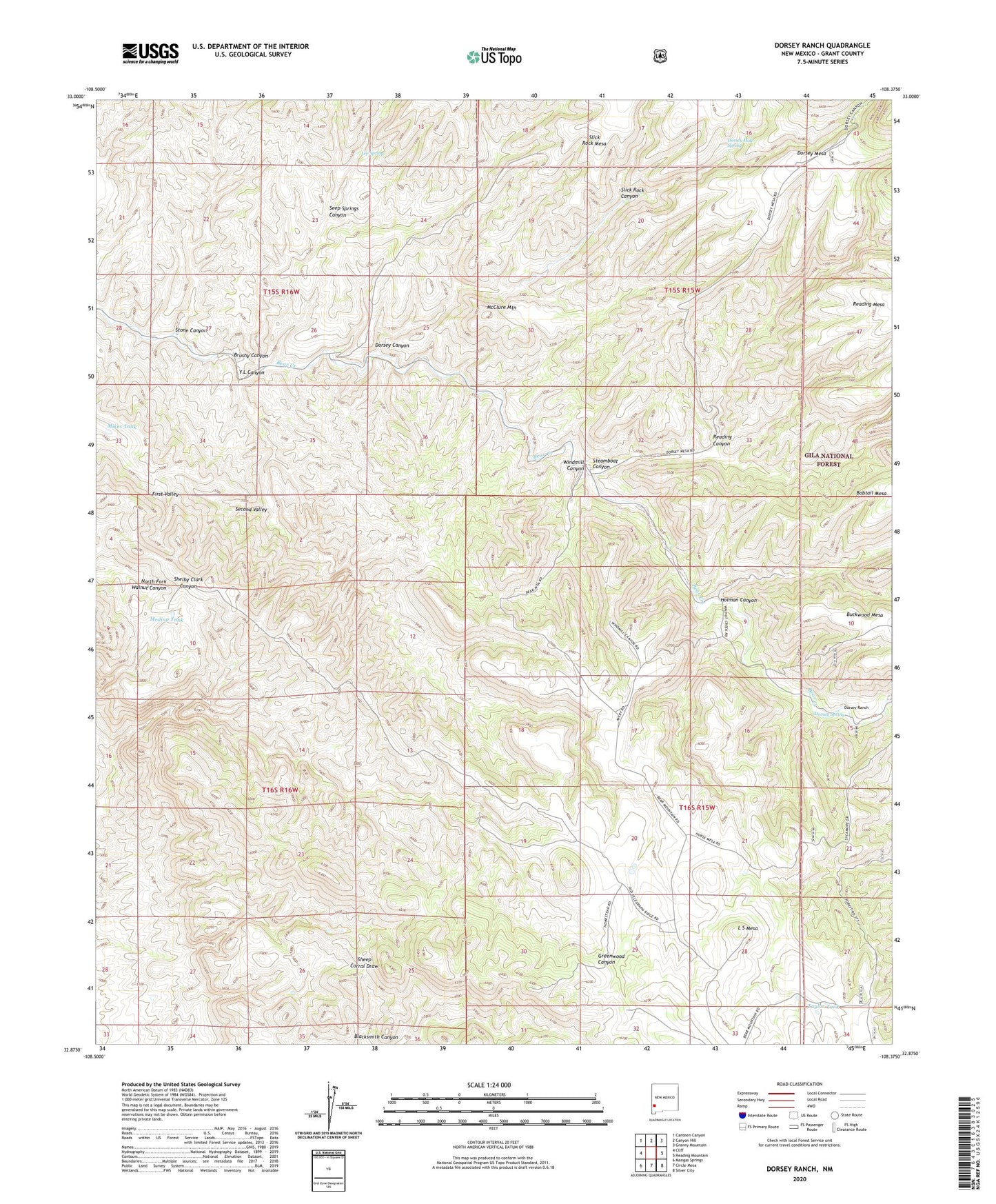 Dorsey Ranch New Mexico US Topo Map Image