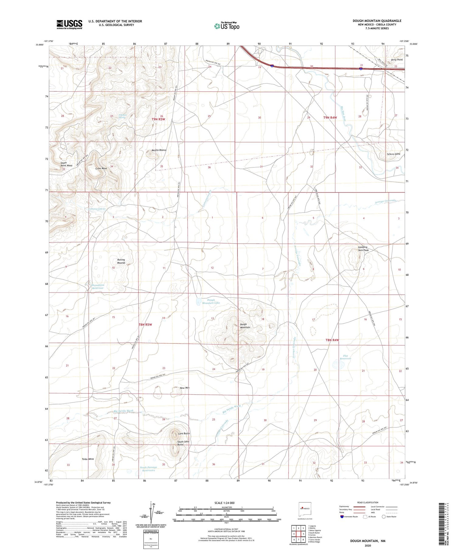 Dough Mountain New Mexico US Topo Map Image