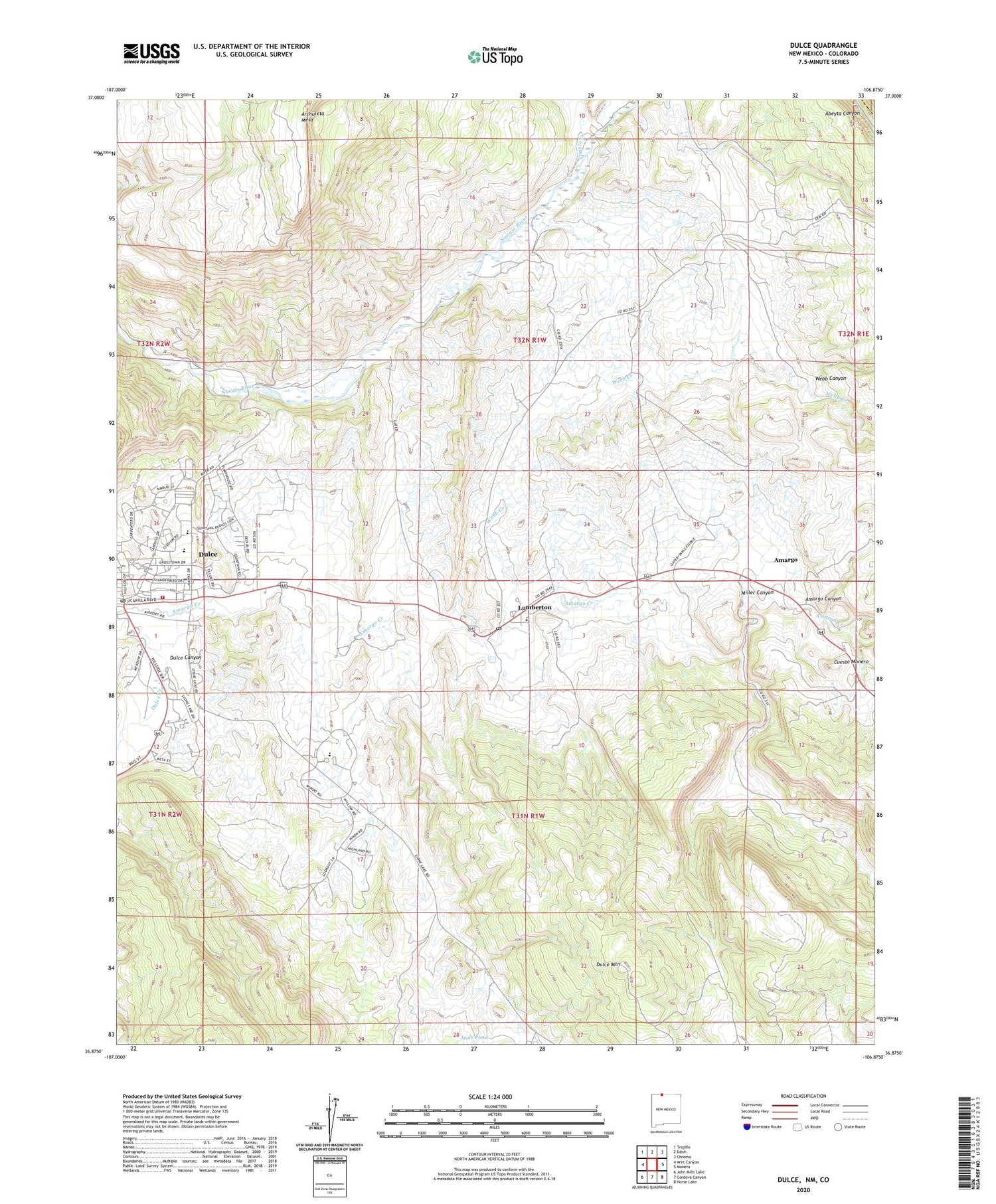 Dulce New Mexico US Topo Map Image
