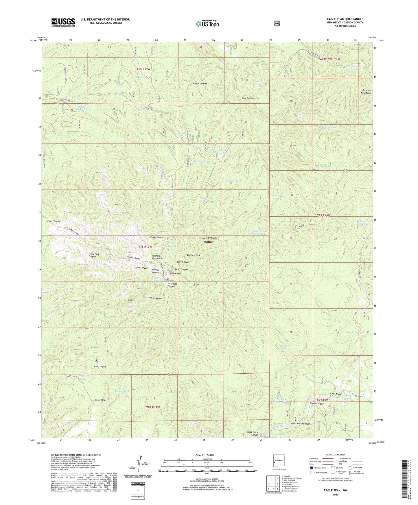 Eagle Peak New Mexico US Topo Map Image