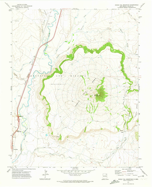 Classic USGS Eagle Tail Mountain New Mexico 7.5'x7.5' Topo Map Image