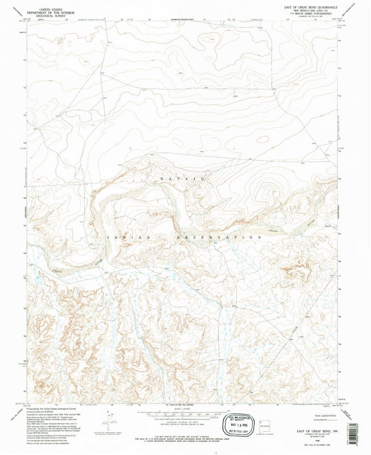 Classic USGS East of Great Bend New Mexico 7.5'x7.5' Topo Map Image