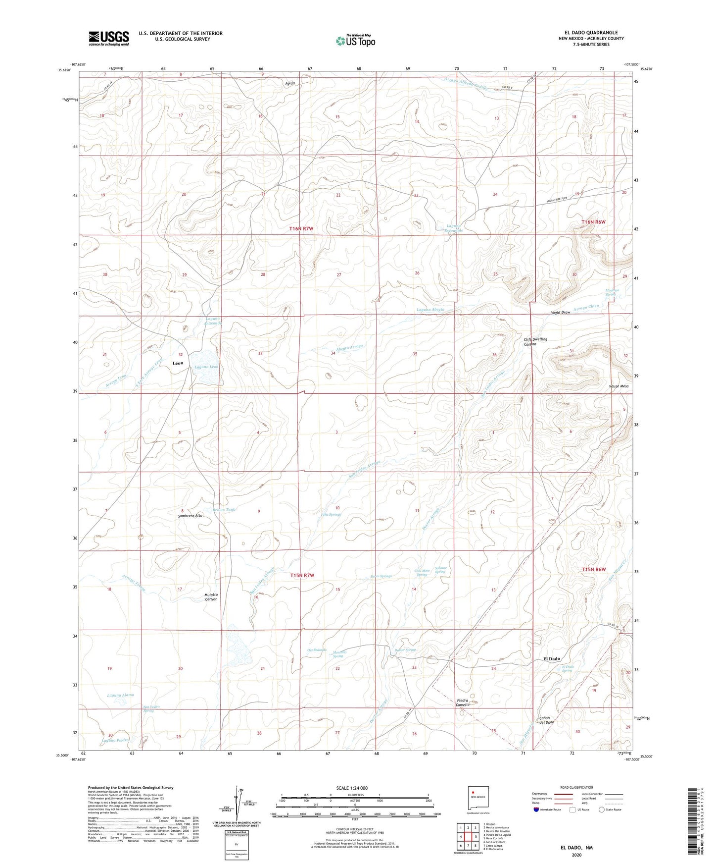 El Dado New Mexico US Topo Map Image