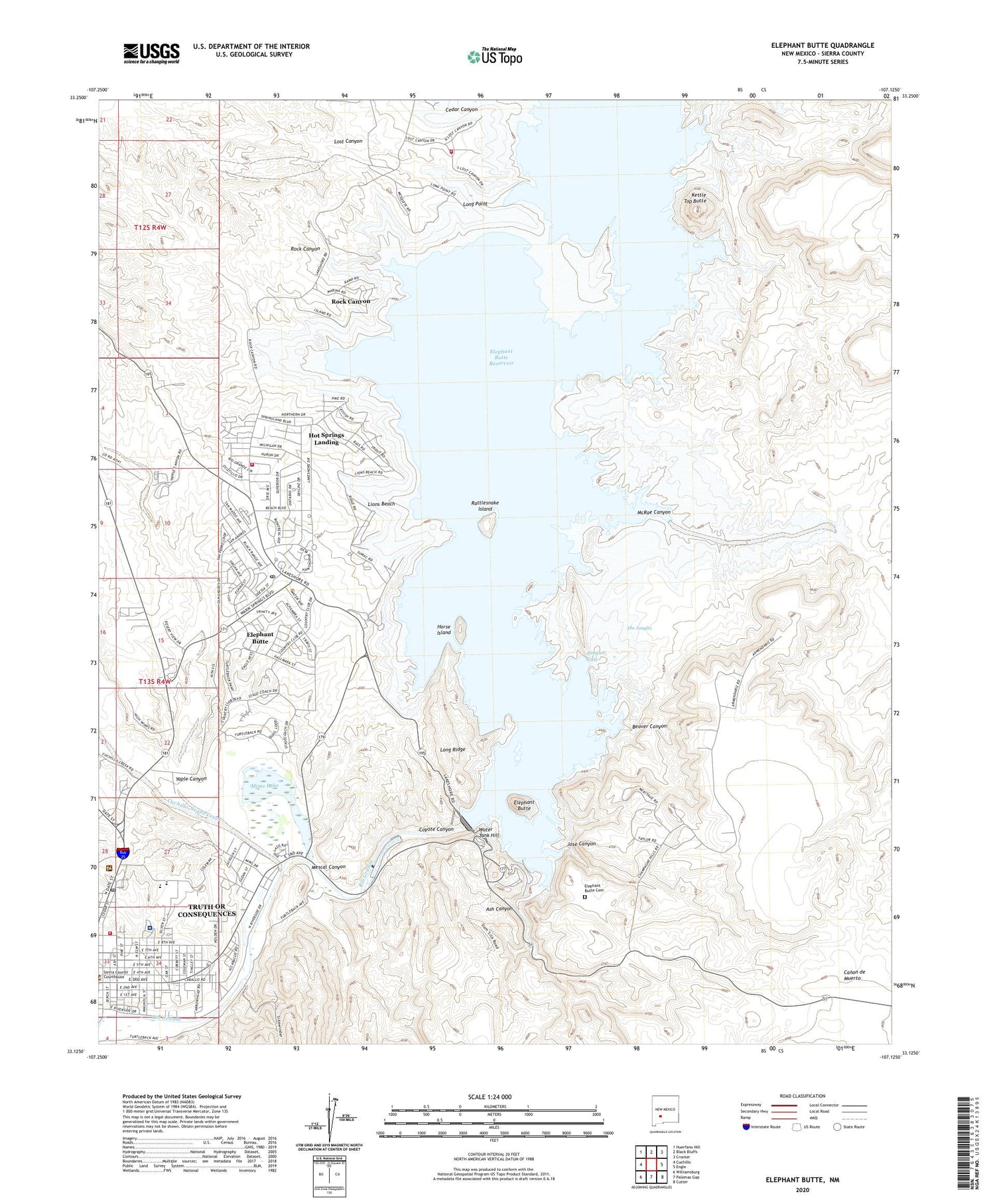 Elephant Butte New Mexico US Topo Map Image