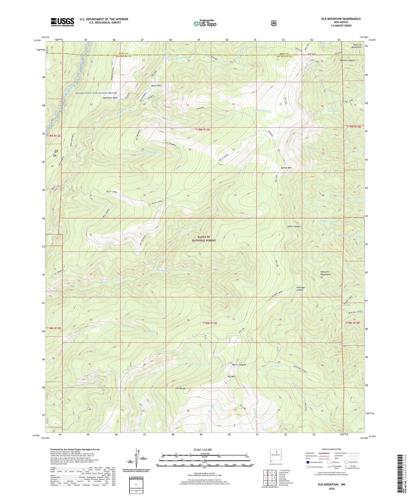 Elk Mountain New Mexico US Topo Map Image