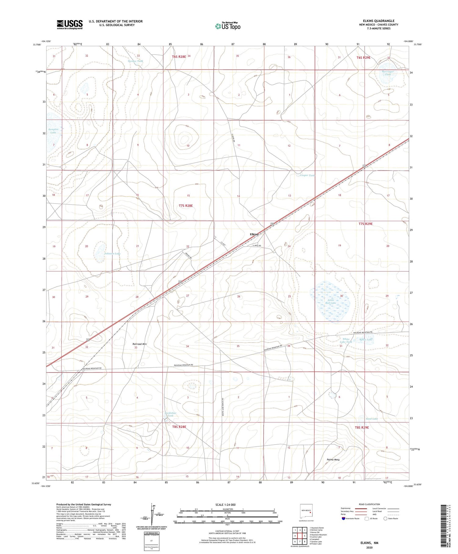 Elkins New Mexico US Topo Map Image