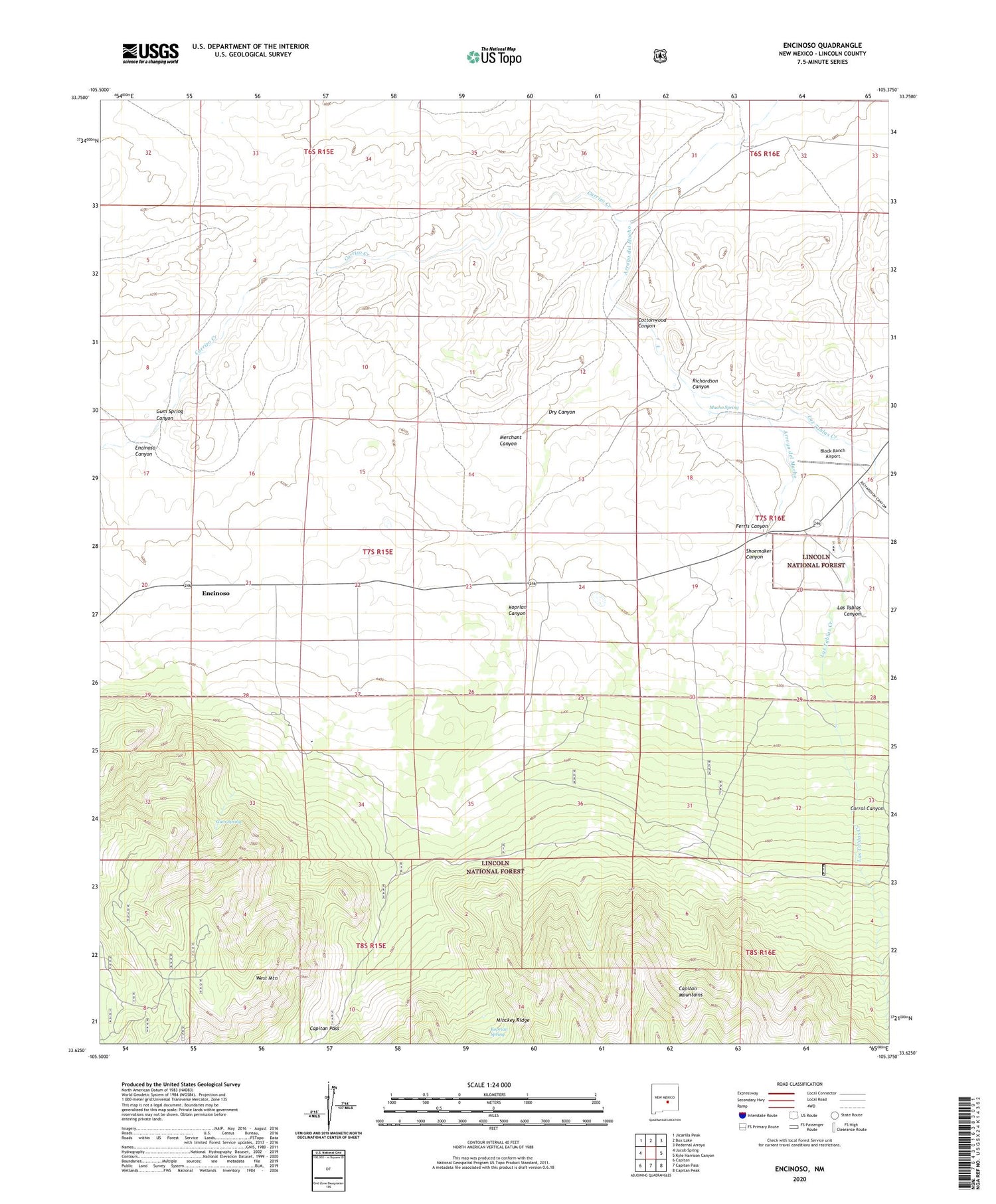 Encinoso New Mexico US Topo Map Image