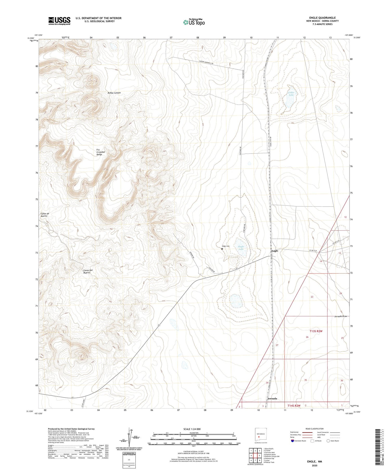 Engle New Mexico US Topo Map Image