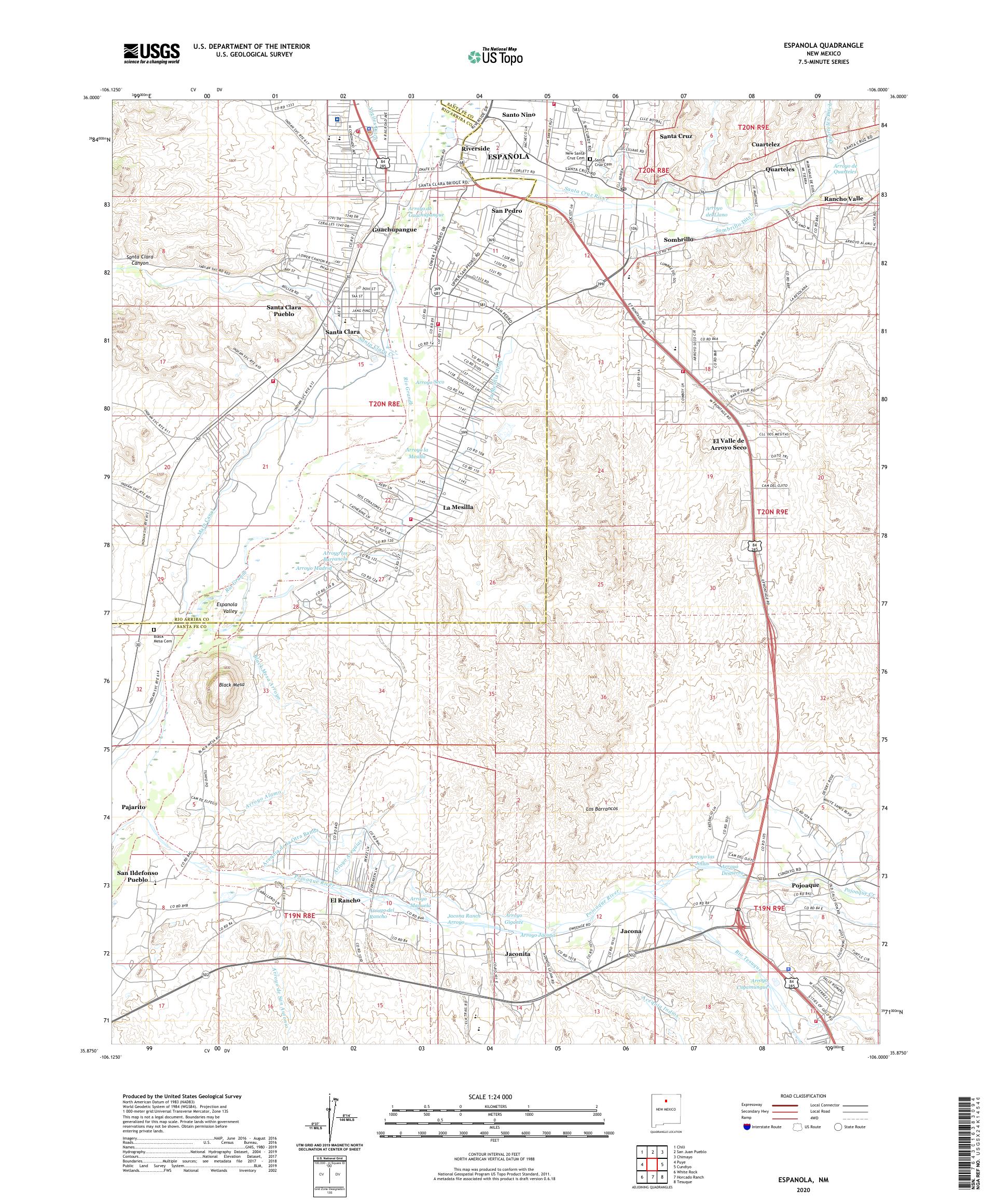 Espanola New Mexico US Topo Map – MyTopo Map Store