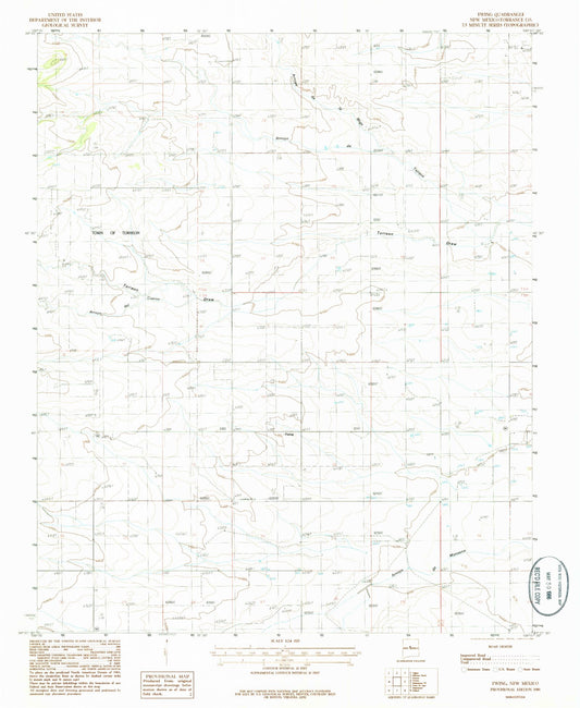 Classic USGS Ewing New Mexico 7.5'x7.5' Topo Map Image
