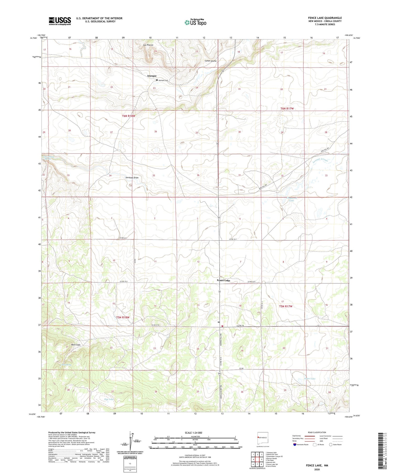 Fence Lake New Mexico US Topo Map Image