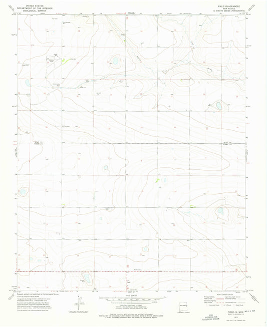Classic USGS Field New Mexico 7.5'x7.5' Topo Map Image