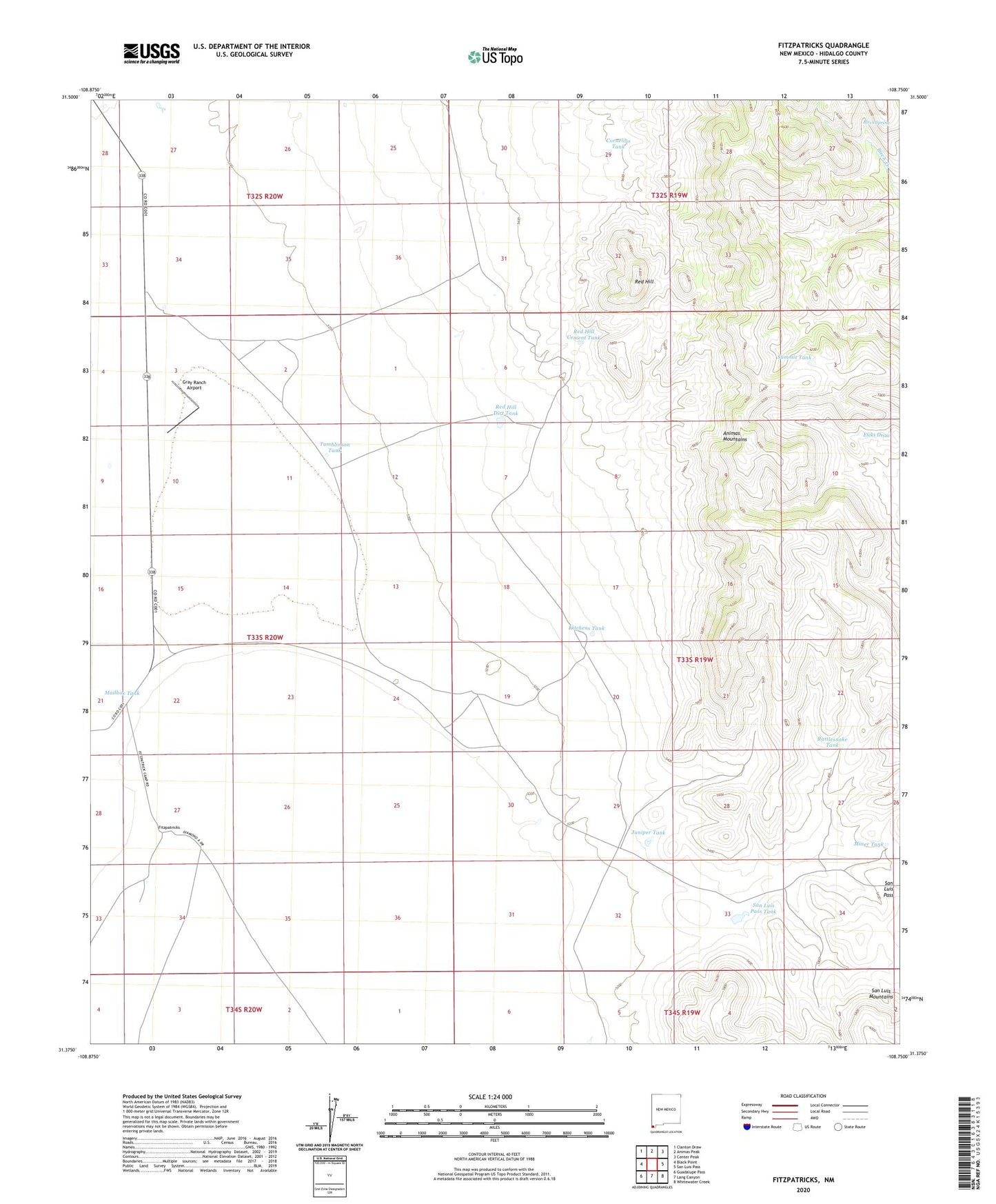 Fitzpatricks New Mexico US Topo Map Image